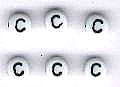 Kunststof Alfabet kraal C rond 7 mm