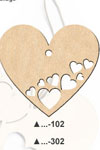 Decoratie figuur/ornament 3814-102 hart OP=OP