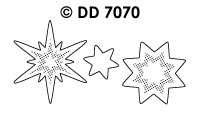 DD7070 Kerst schitterende sterren zilver