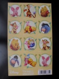fra875 Winnie the Pooh Glitter stickers klein / groot
