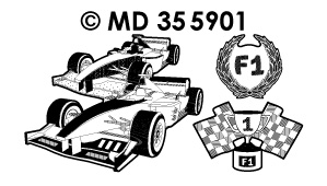 MD355901 Race-auto's transparant/zilver