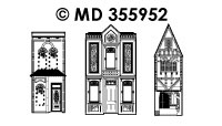 MD355952 Victoriaanse huizen + figuren transparant / goud
