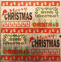 Holografische stickers 15 X 15 cm Merry Christmas tekst uitknip - Klik op de afbeelding om het venster te sluiten