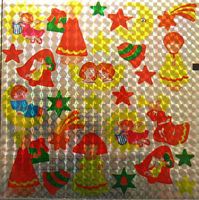 Holografische stickers 15 X 15 cm Kerst engeltje uitknippen