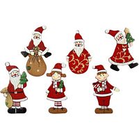 Houten kerstfiguren 6 stuks assortiment