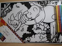 Disney Fluweel kleurplaat Winnie no 03 1 stuks 40 x 25 cm OP=OP